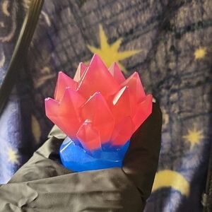 Handmade Resin Pink, Blue, & Tiny Purple; Crystal Shaped Decoration